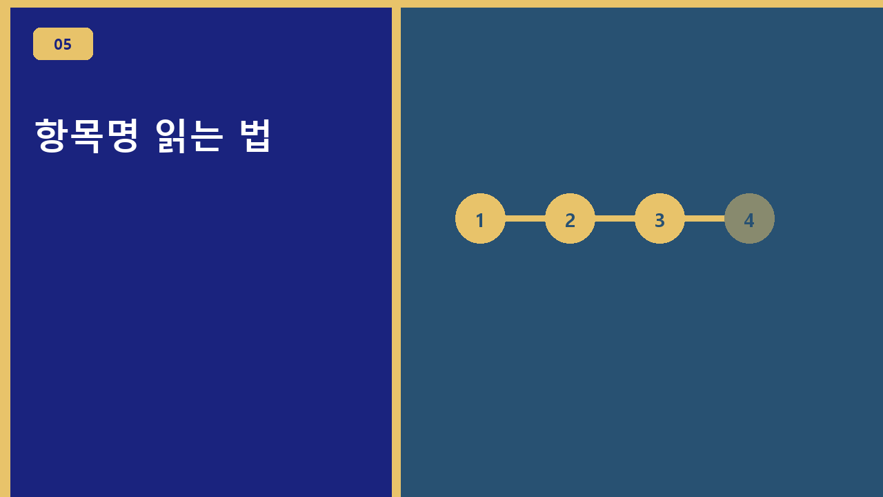 항목명 읽는 법